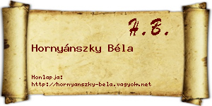 Hornyánszky Béla névjegykártya